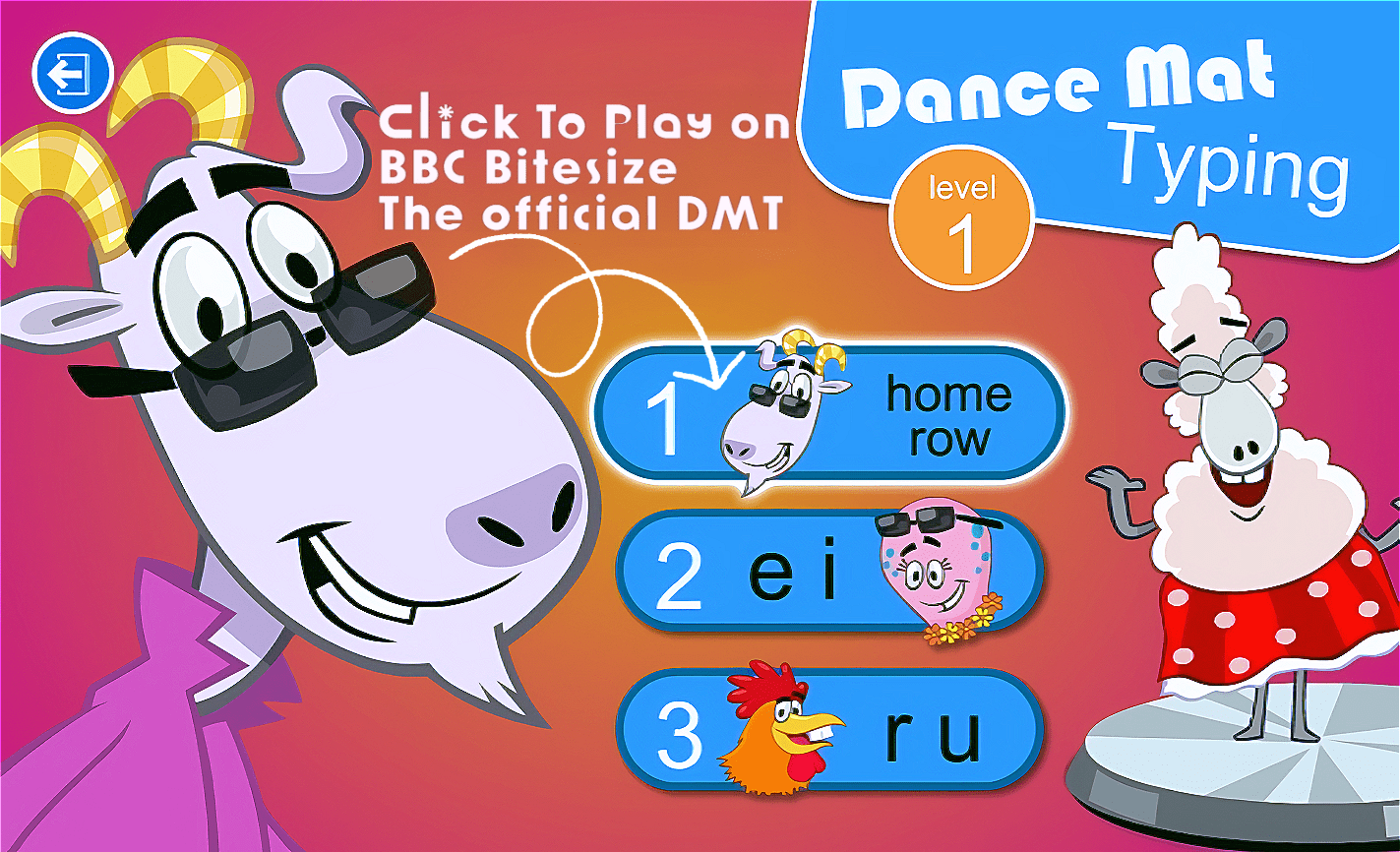 Dance Mat Typing Level 1 Stage 1 HOME ROW