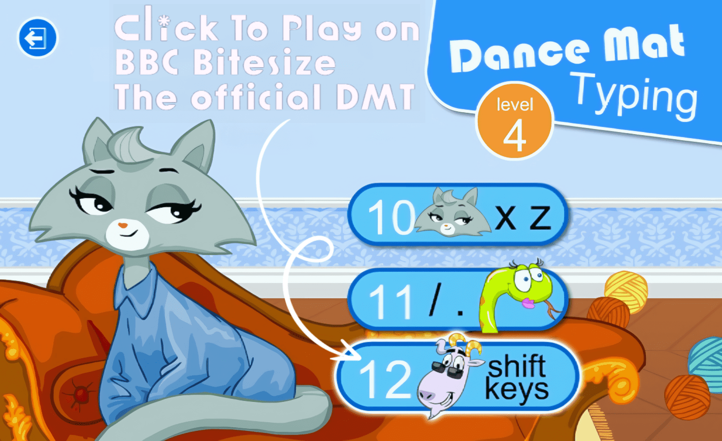 Dance Mat Typing Level 4 Stage 12 Shift Keys